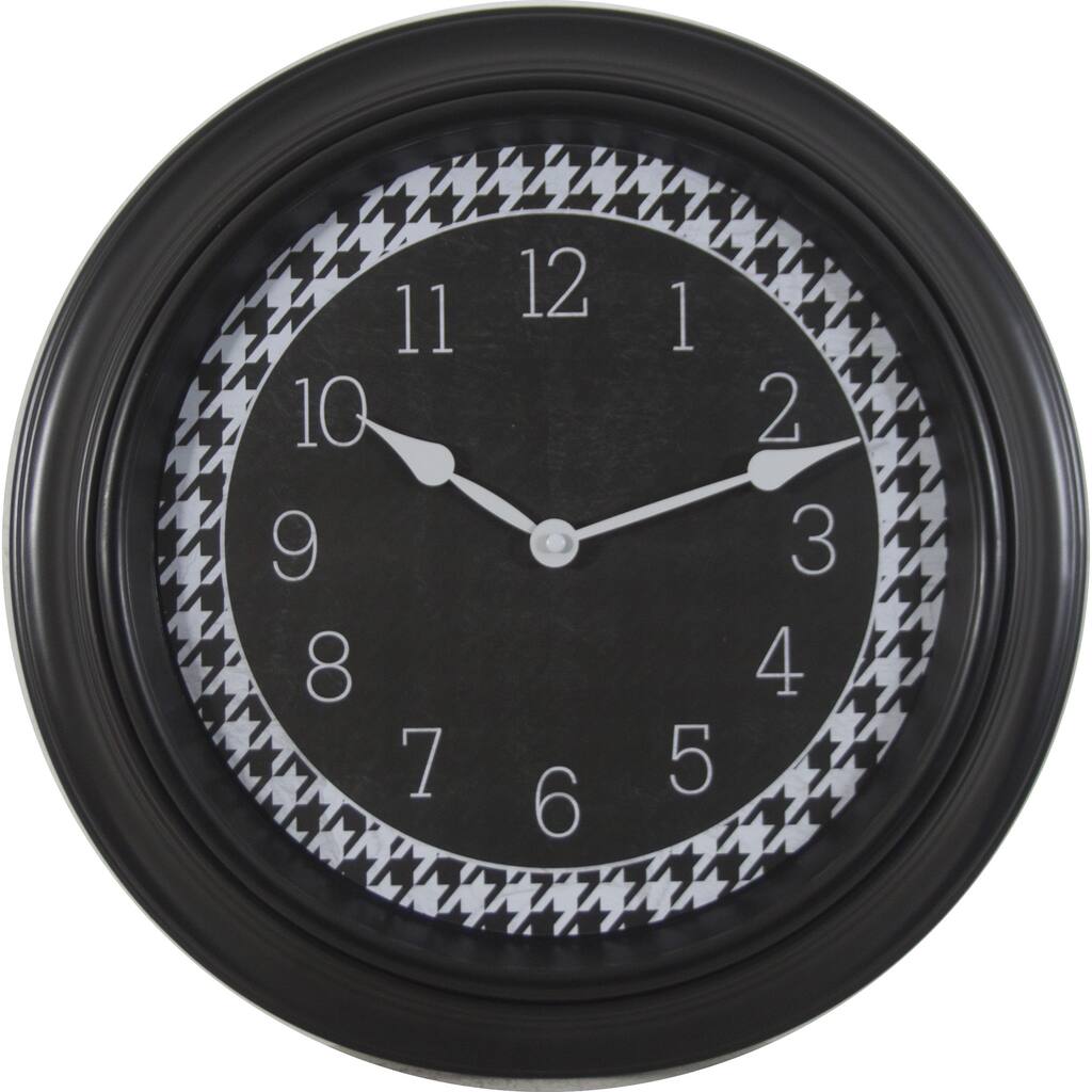 Round Black Frame 16-inch Wall Clock