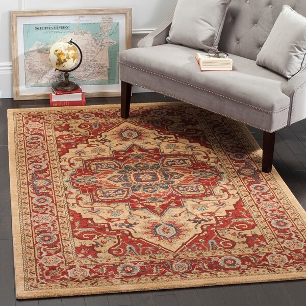 Safavieh Mahal Traditional Grandeur Red/ Natural Rug - 5'1 x 7'7