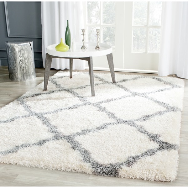 Safavieh Montreal Shag Ivory/ Grey Polyester Rug - 6'7 x 9'6