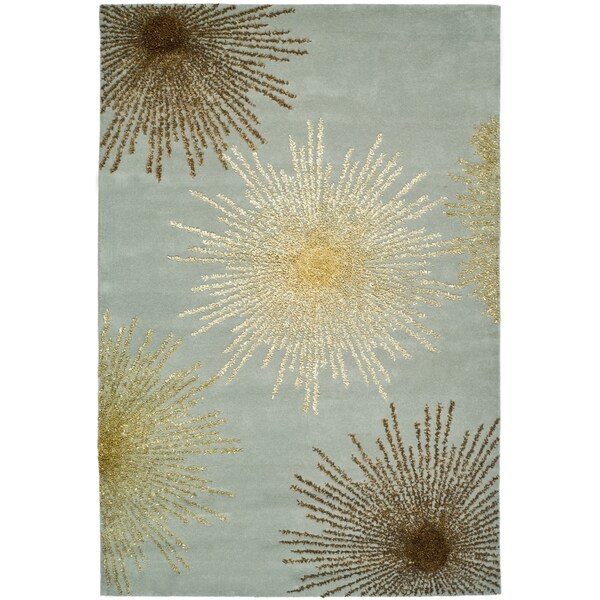Safavieh Handmade Soho Light Blue/ Multi New Zealand Wool Rug - 9' x 12'