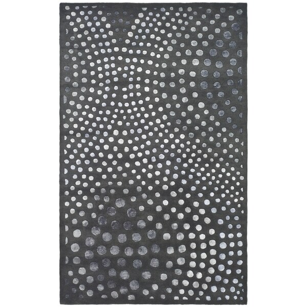 Safavieh Handmade Soho Abstract Wave Dark Grey Wool Rug - 9' x 12'