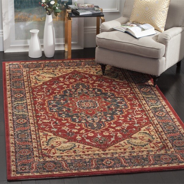 Safavieh Mahal Traditional Grandeur Navy/ Red Rug - 8' x 11'