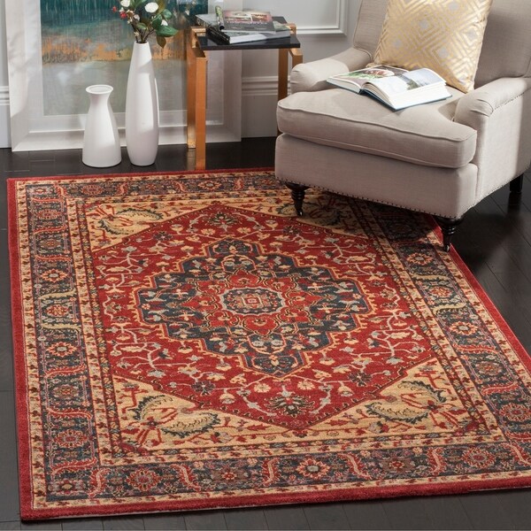Safavieh Mahal Traditional Grandeur Navy/ Red Rug - 8' x 11'