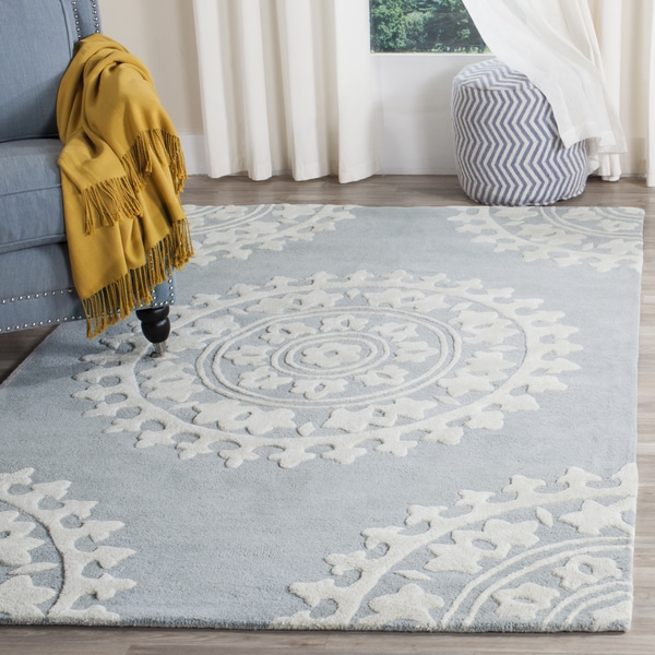 Safavieh Handmade Soho Light Grey/ Ivory New Zealand Wool Rug - 8' x 10'