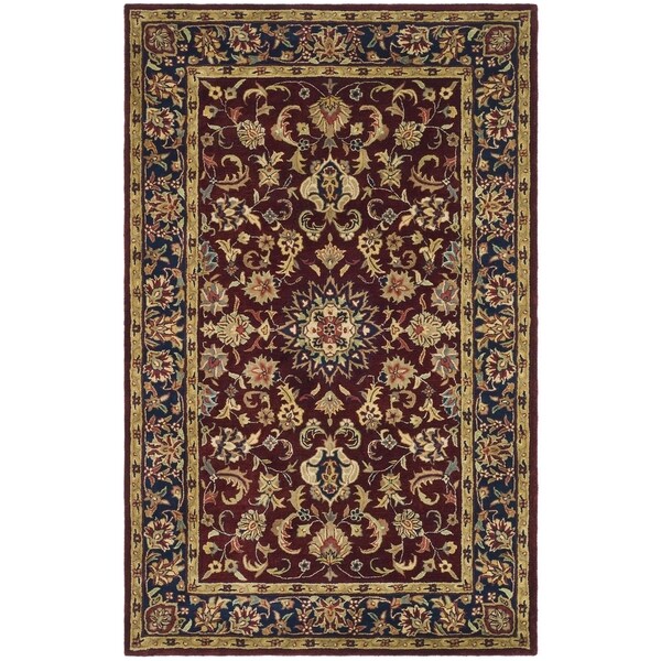 Safavieh Handmade Classic Burgundy/ Navy Wool Rug - 8' x 10'