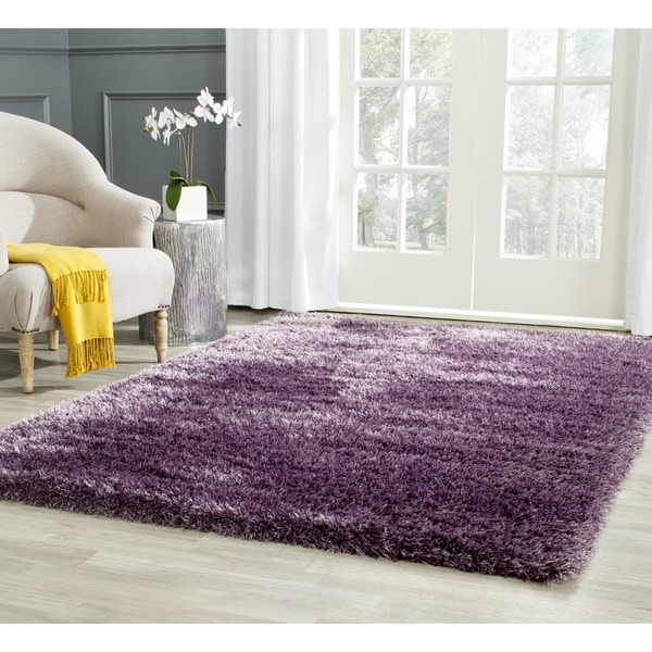 Safavieh Charlotte Shag Lavender / Polyester Rug (4 x 6)