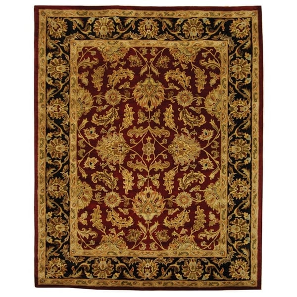 Safavieh Handmade Heritage Traditional Kashan Burgundy/ Black Wool Rug - 8' x 10'