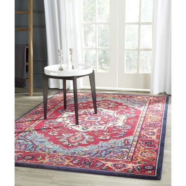 Safavieh Monaco Red/ Turquoise Rug (8 x 11)