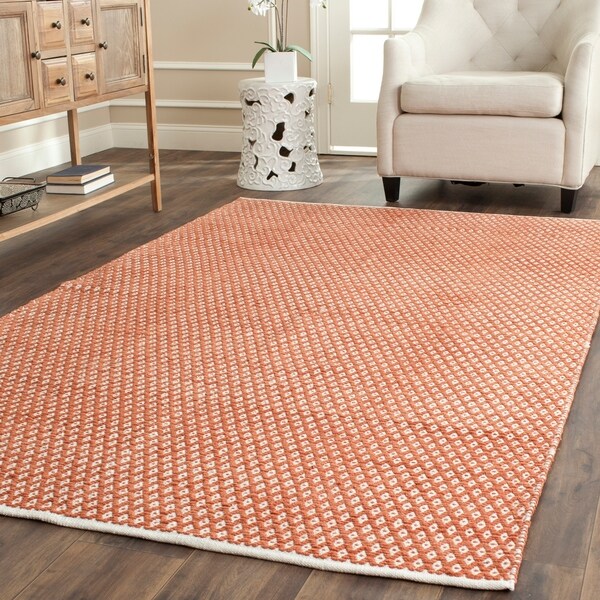 Safavieh Handmade Boston Flatweave Orange Cotton Rug - 9' x 12'