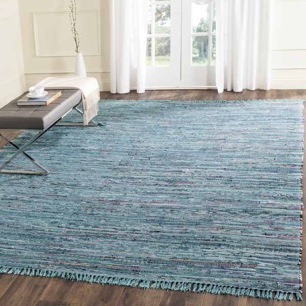 Safavieh Hand-woven Rag Rug Blue/ Multi Cotton Rug (10' x 14')