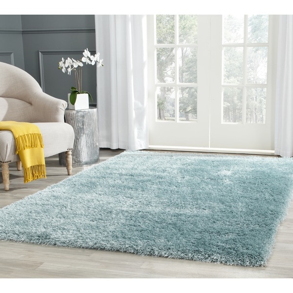 Safavieh Charlotte Shag Light Blue / Polyester Rug (51 x 76