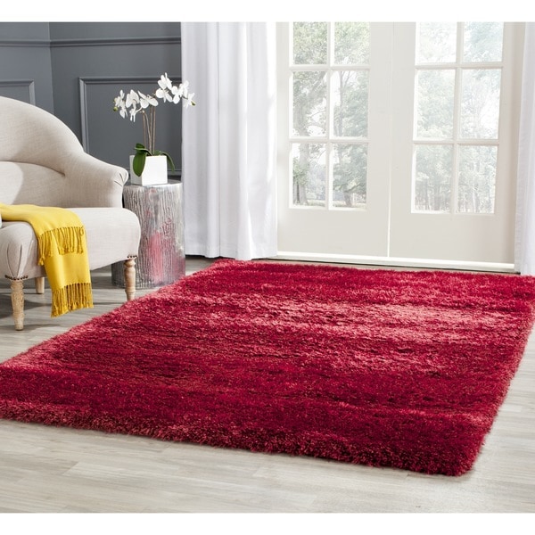 Safavieh Charlotte Shag Red / Polyester Rug (8 x 10)