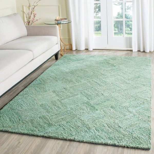Safavieh Handmade Nantucket Abstract Green/ Multi Cotton Rug - 9' x 12'