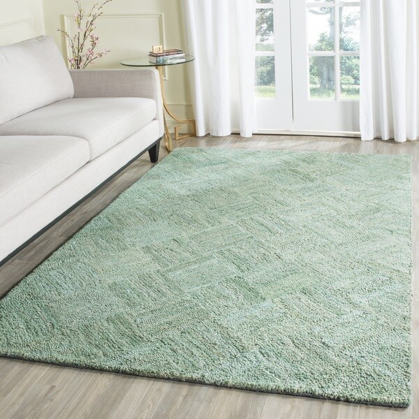 Safavieh Handmade Nantucket Abstract Green/ Multi Cotton Rug (9' x 12')