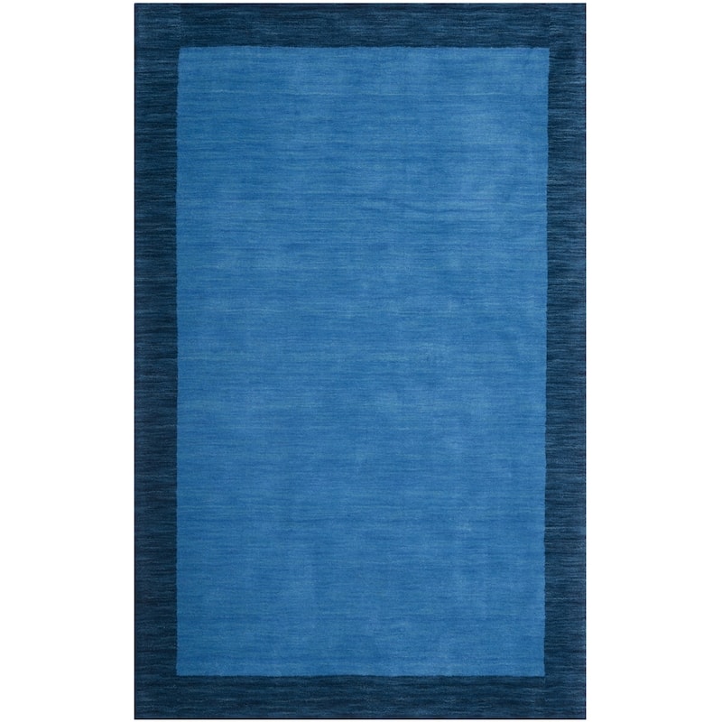 SAFAVIEH Handmade Himalaya Janessa Modern Wool Rug - 11' x 15' - Light Blue/Dark Blue