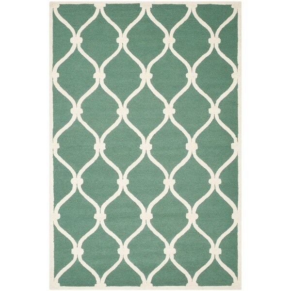 Safavieh Handmade Cambridge Teal/ Ivory Wool Rug - 10' x 14'