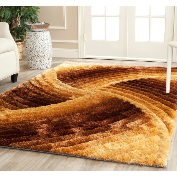 Safavieh Handmade 3D Shag Mink Colored Abstract Area Rug - 9' x 12'