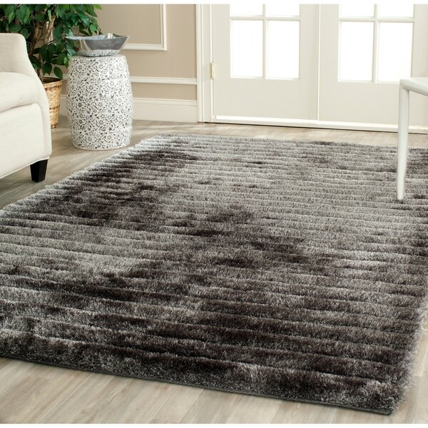 Safavieh Handmade 3D Shag Silver Polyester Rug - 9' x 12'