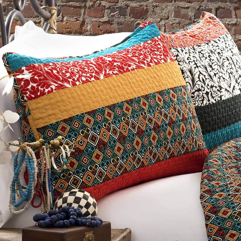 The Curated Nomad La Boheme Striped 3-piece Quilt Set