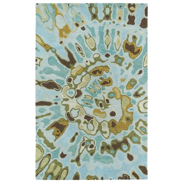 Hand tufted Artworks Teal Tie dye Rug (5 x 79)   16689660