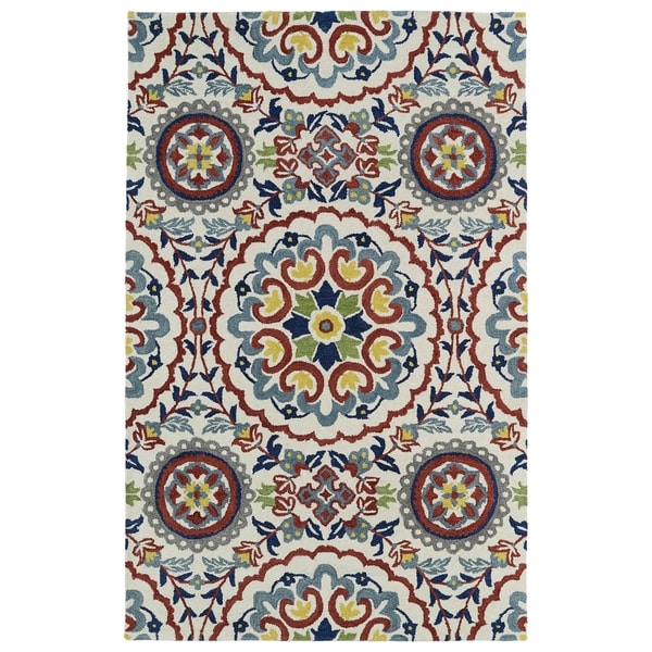 Hand-tufted de Leon Suzani Ivory Rug - 2' x 3'