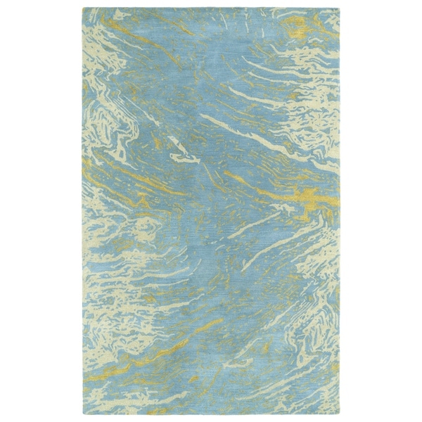 Hand-tufted Artworks Blue Waves Rug (3'6 x 5'6) - 3'6" x 5'6"