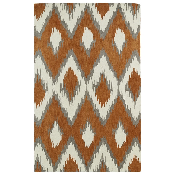 Hand tufted de Leon Ikat Paprika Rug (9 x 12)   Shopping