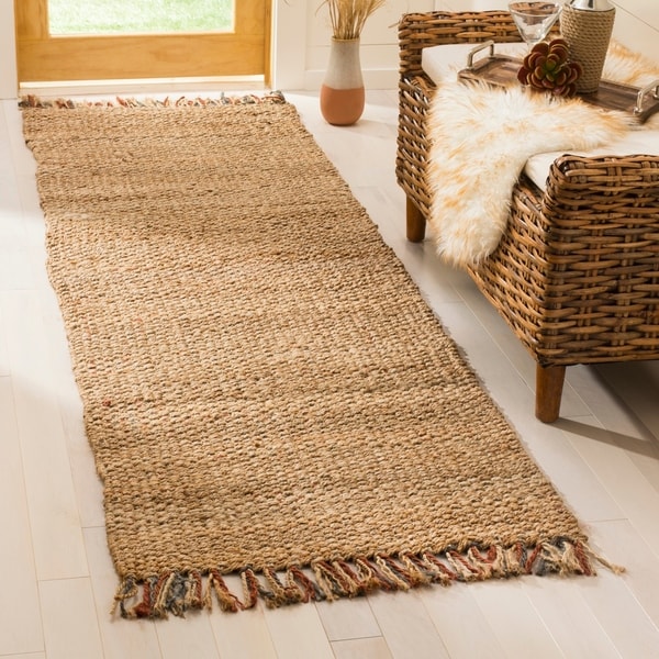 Safavieh Casual Natural Fiber Hand-Woven Natural/ Multi Jute Rug - 2'6 x 8'