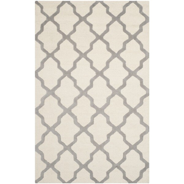 Safavieh Handmade Cambridge Ivory/ Silver Wool Rug - 10' x 14'