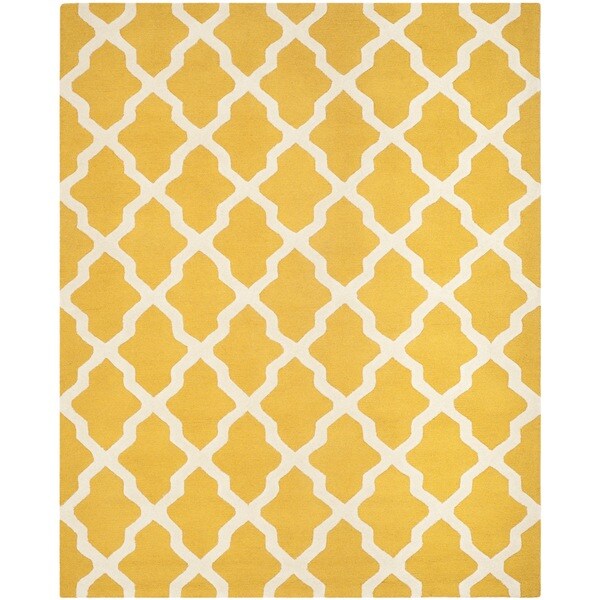 Safavieh Handmade Cambridge Gold/ Ivory Wool Rug - 10' x 14'