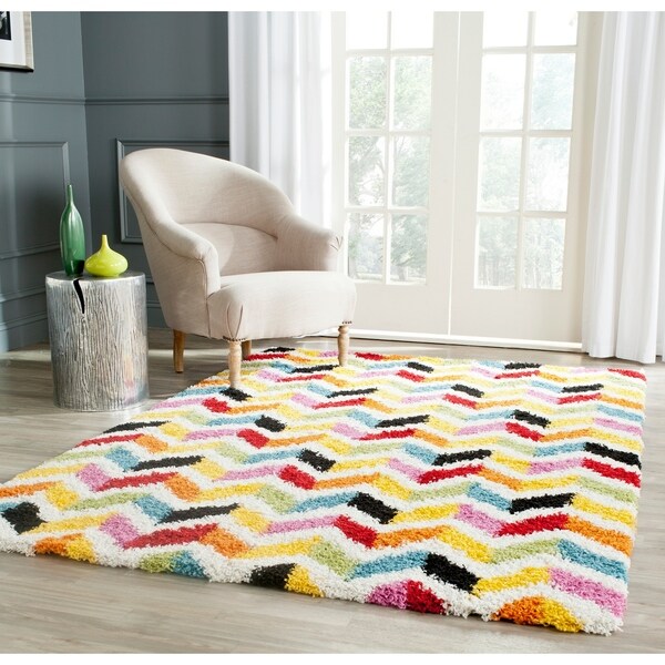 Safavieh Kids Shag Playful Ivory/ Multi Rug - 8'6 x 12'