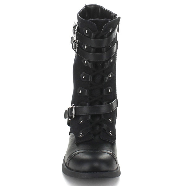 soda black combat boots