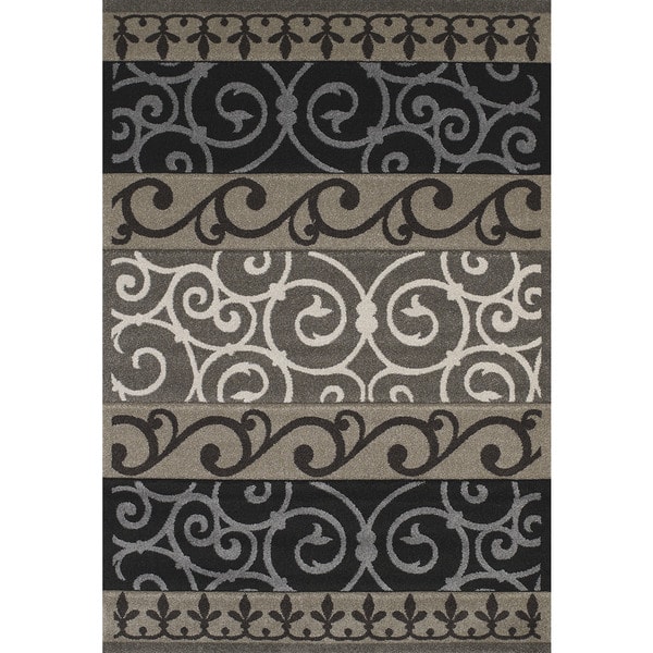 Westfield Home Townshend Hand-carved Liz Black Area Rug - Bed Bath ...