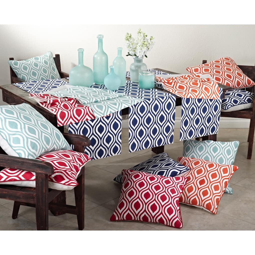 Printed Teardrop Design Down Filled Throw Pillow