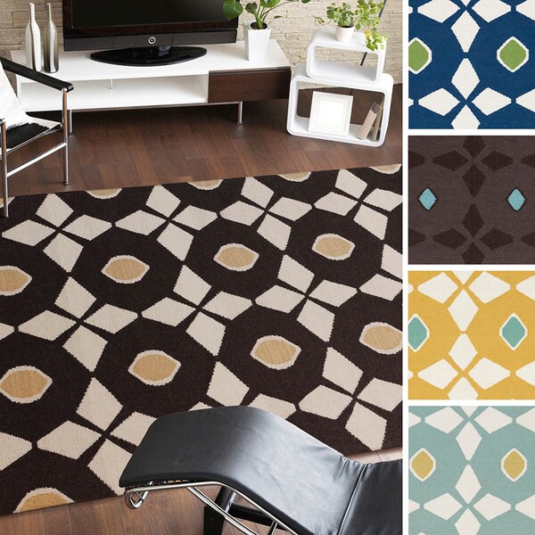 Hand-woven Salem Flatweave Wool Area Rug - 8' x 11'