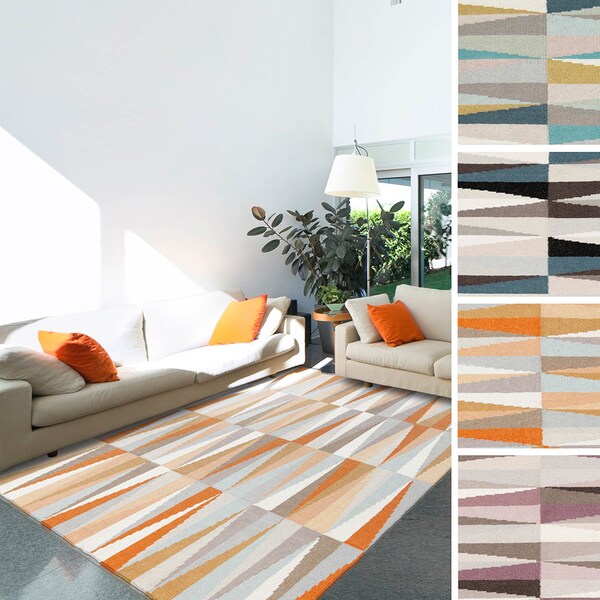 Hand-woven Torcy Flatweave Wool Area Rug - 8' x 11'