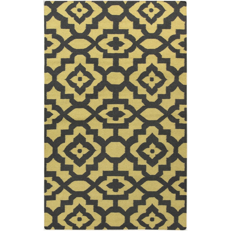Hand-woven Darcy Geometric Flatweave Wool Area Rug