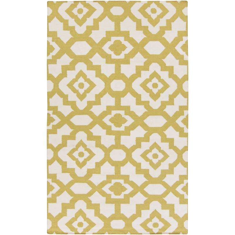 Hand-woven Darcy Geometric Flatweave Wool Area Rug