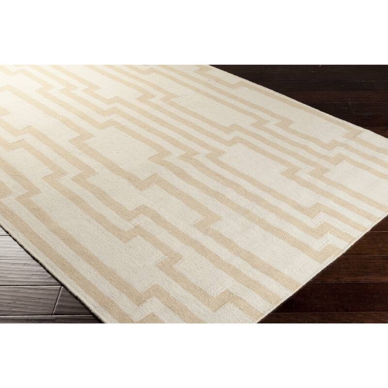 Hand-woven Heaton Abstract Flatweave Wool Area Rug