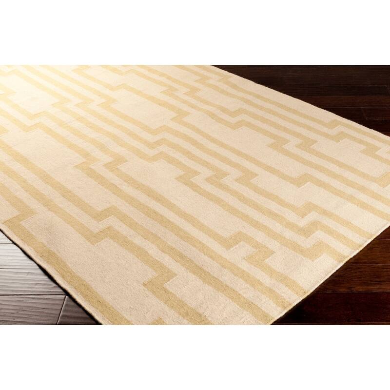 Hand-woven Heaton Abstract Flatweave Wool Area Rug