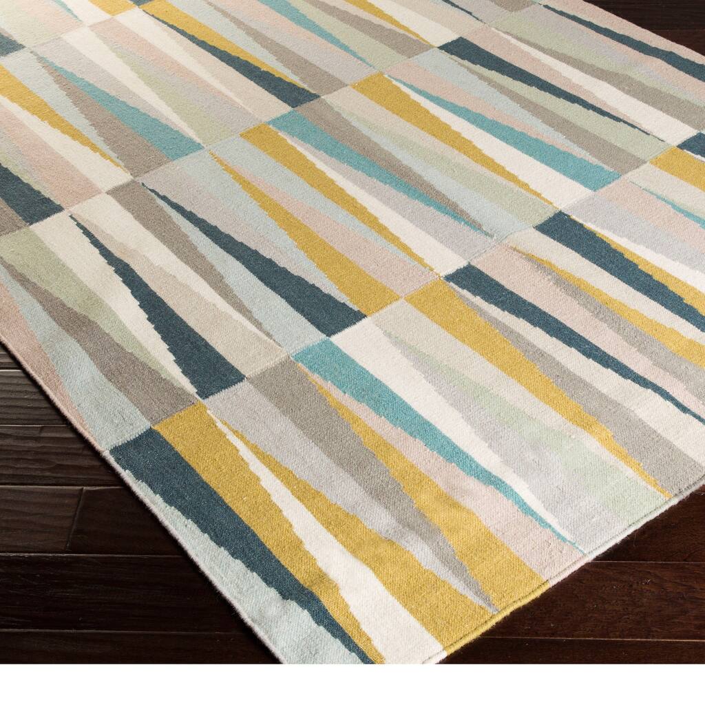 Hand-woven Chelles Flatweave Wool Area Rug