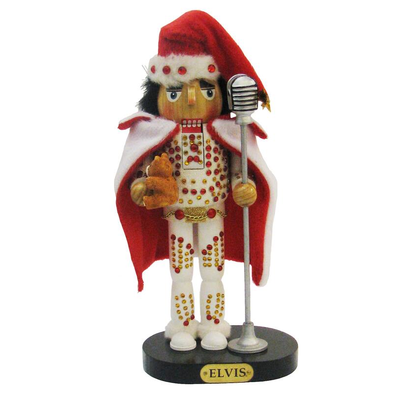 Kurt Adler 10-Inch Elvis in White Suit Nutcracker