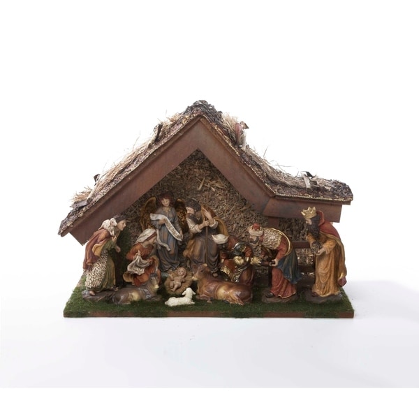 Kurt Adler 12-Inch Nativity Set With Stable And 10 Figures - On Sale ...