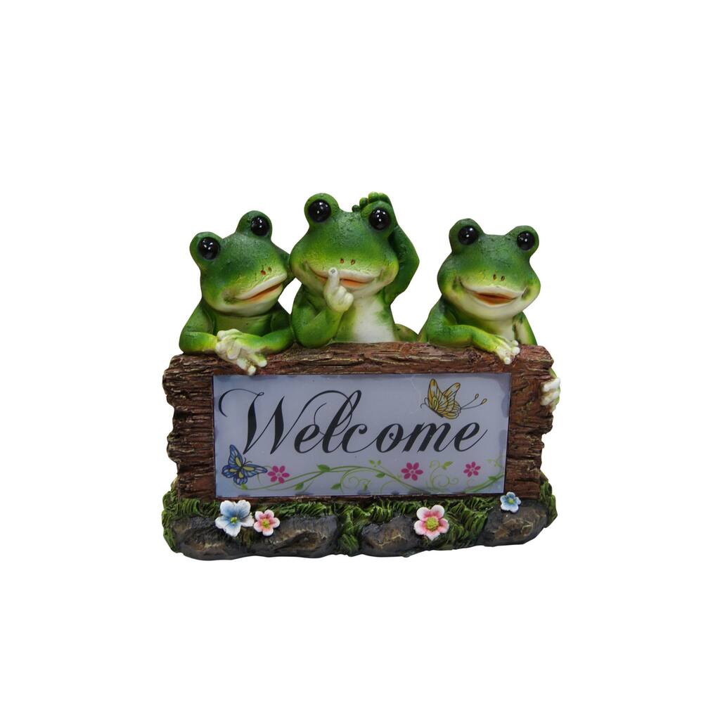 Solar Frogs Welcome Statue