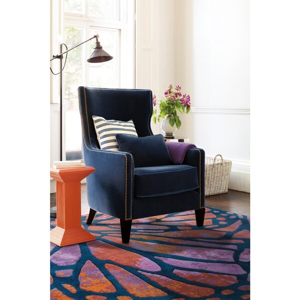 Pantone Universe Prismatic Nylon Blue/ Red (3'5 x 5'5) - 3'5" x 5'5"