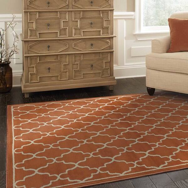 Shop Elisa Scalloped Lattice Two Tone Area Rug Overstock 9513021 3 3 X 5 5 Grey Cream
