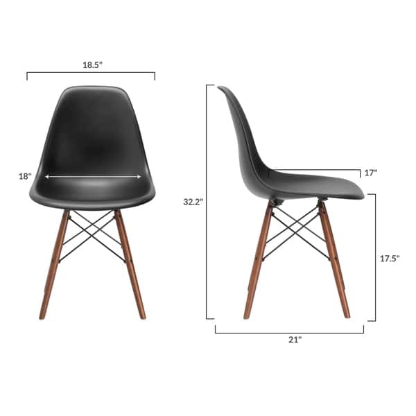 Poly And Bark Vortex Dining Chair In Walnut Legs Set Of 2 Overstock 9513241