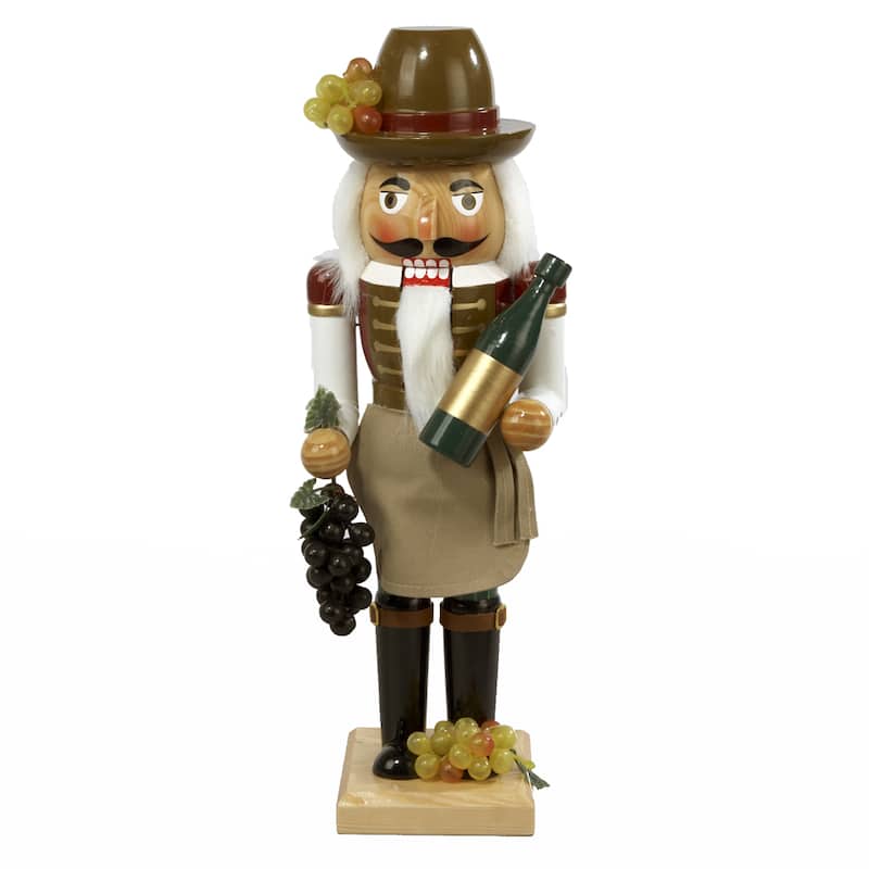 Kurt Adler 15-Inch Wooden Wine Grower Nutcracker