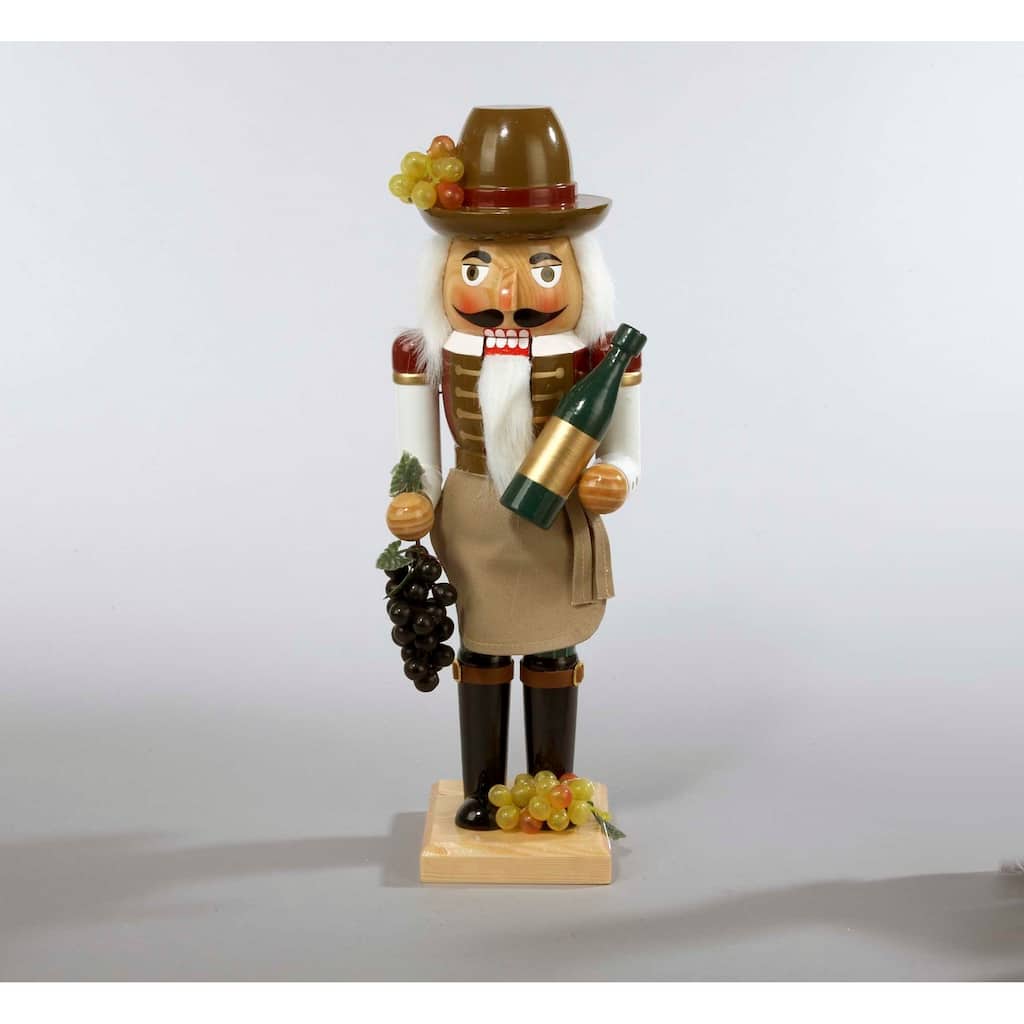 Kurt Adler 15-Inch Wooden Wine Grower Nutcracker