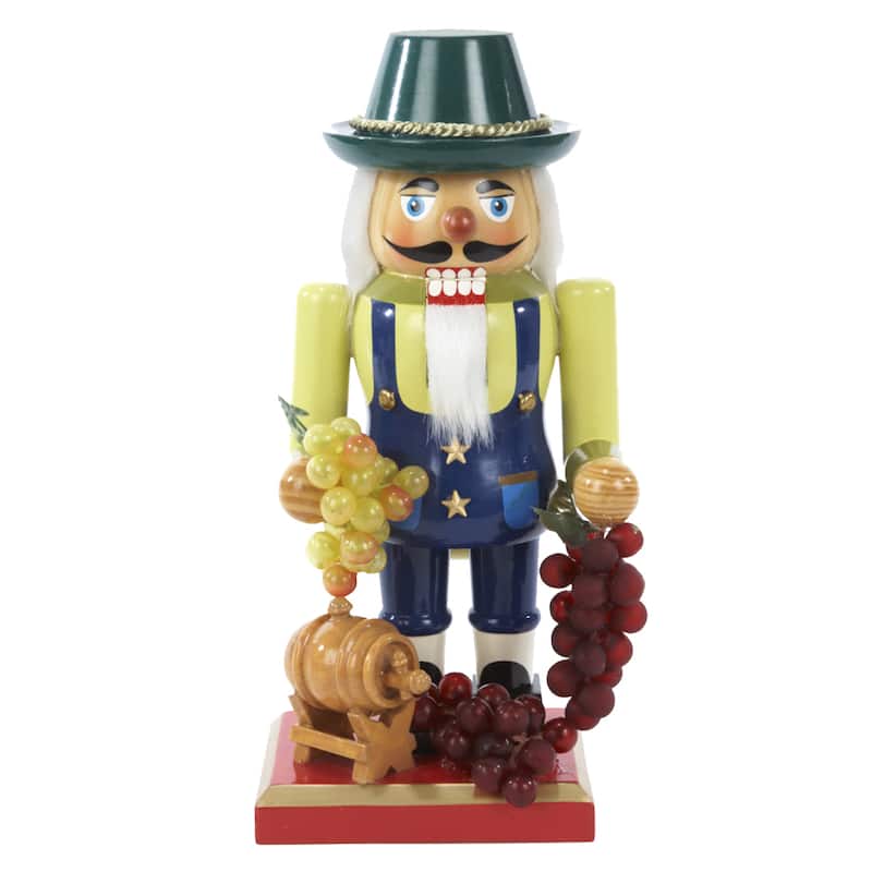 Kurt Adler 10.25-Inch Wooden Winemaker Nutcracker